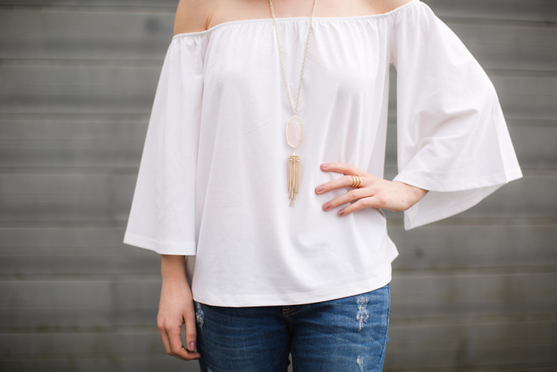 Kendra Scott Rayne Necklace in Rose Quartz