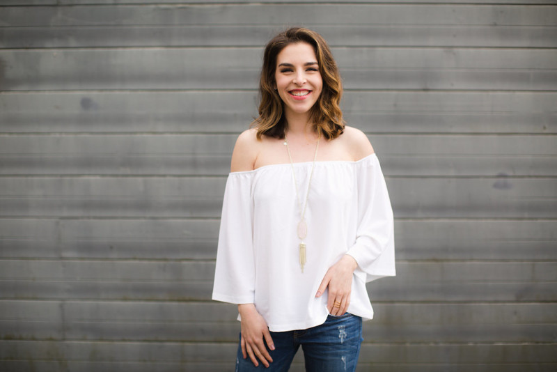 White off the shoulder top