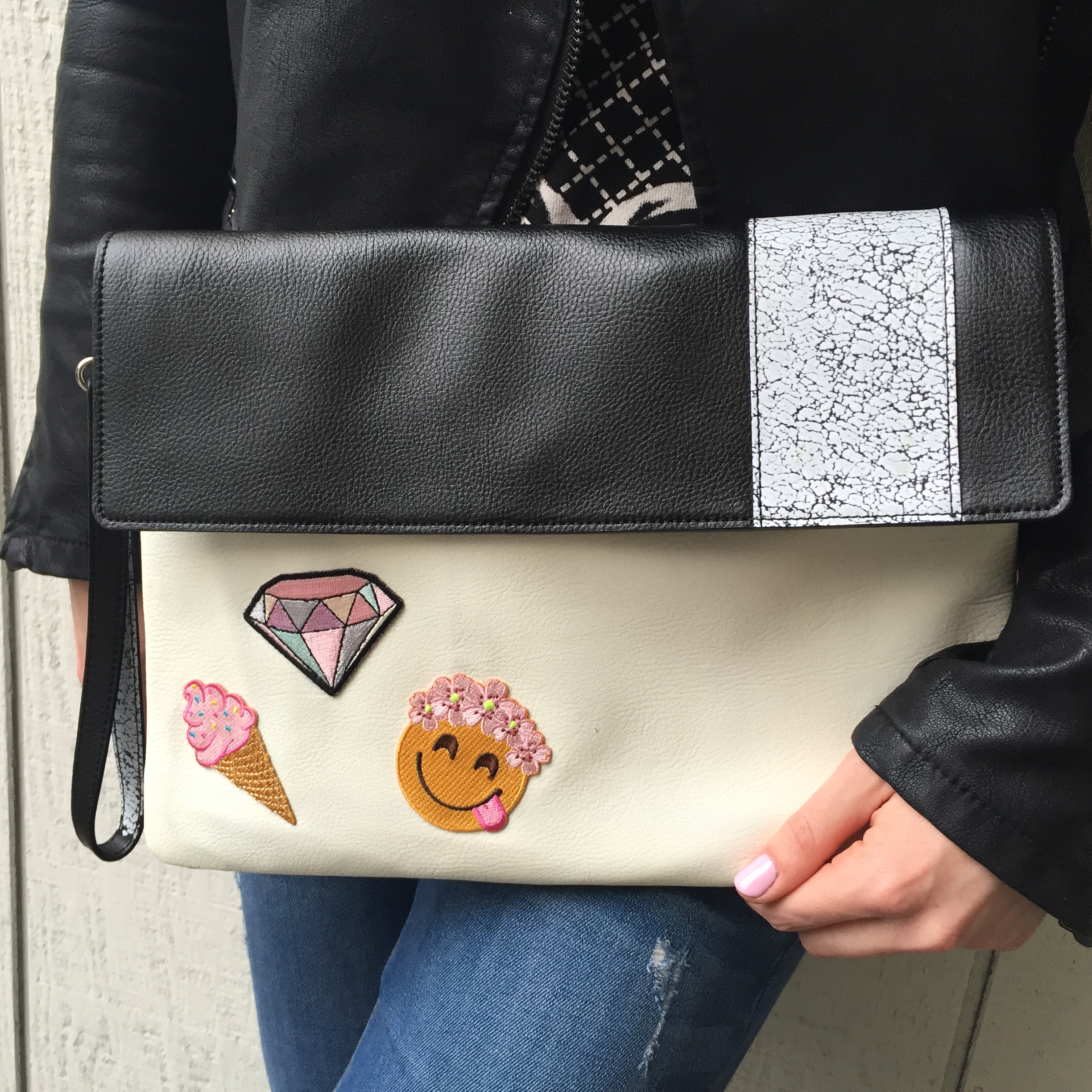 bag with patches