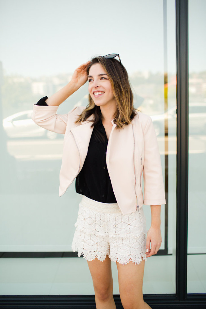 Zara Faux Leather Nude Pink Blush Jacket