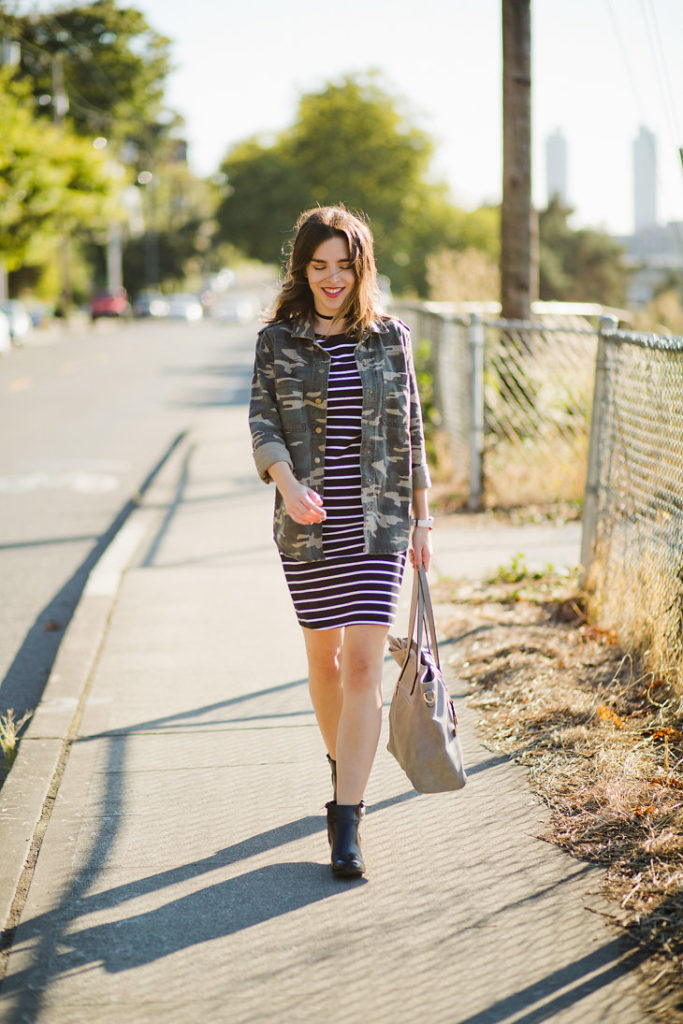 black-and-white-striped-t-shirt-dress-womens-camo-jacket-seattle-fashion-blogger-17