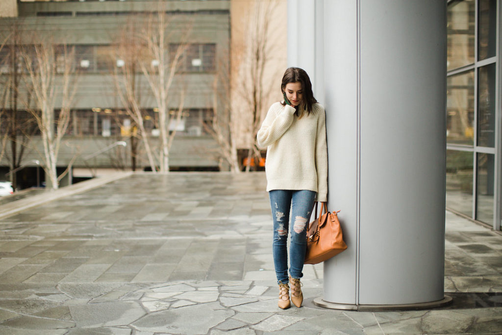 Seattle fashion blogger Pipe and Row Frame Denim