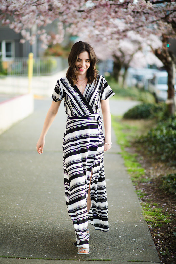 Bailey Blue Black and White striped dress