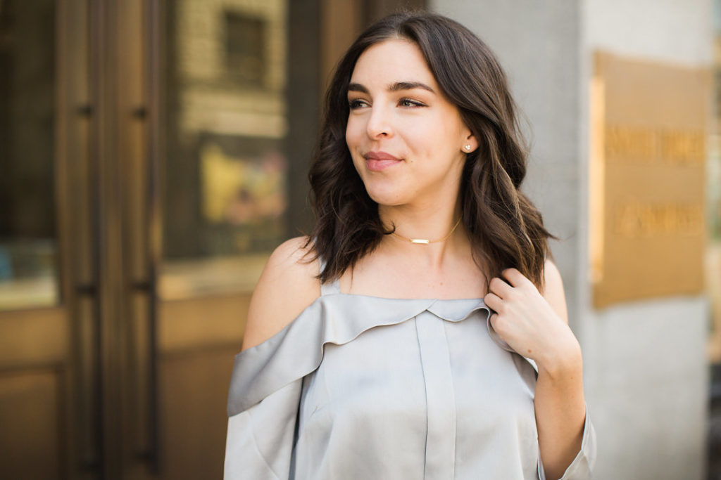 Mejuri jewelry bar choker and sapphire earrings