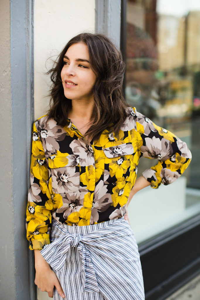 Who What Wear collection for target yellow floral blouse fashion blogger