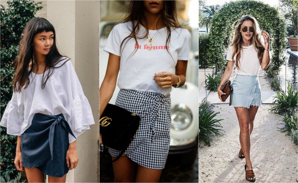 Wrap mini skirt fashion trend fashion bloggers