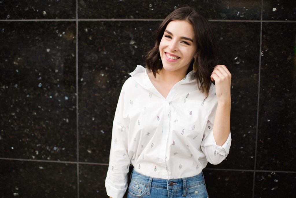 Cactus button up blouse : How to feel confident without spending money
