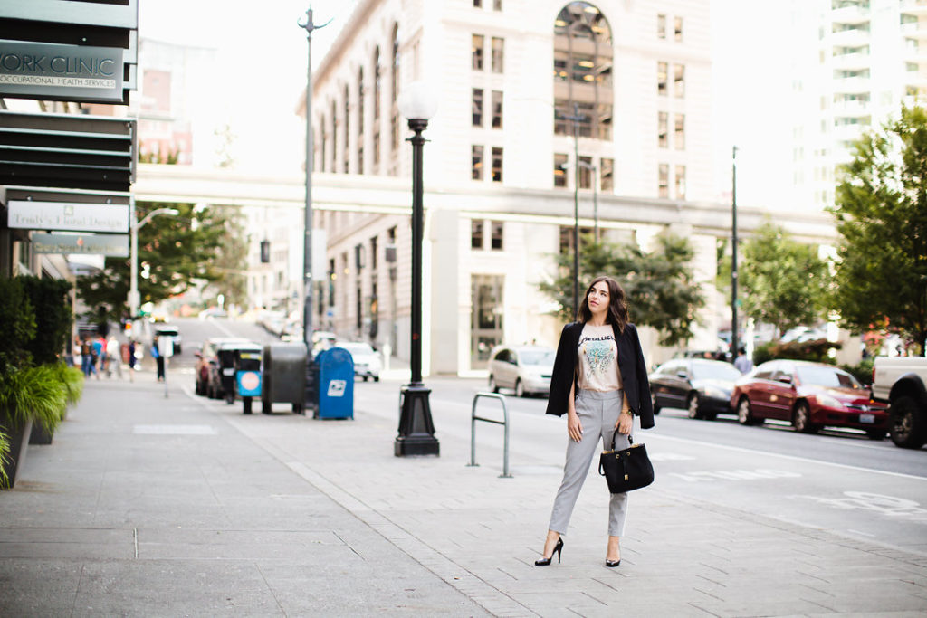 Street style work outfits fashion blogger seattle