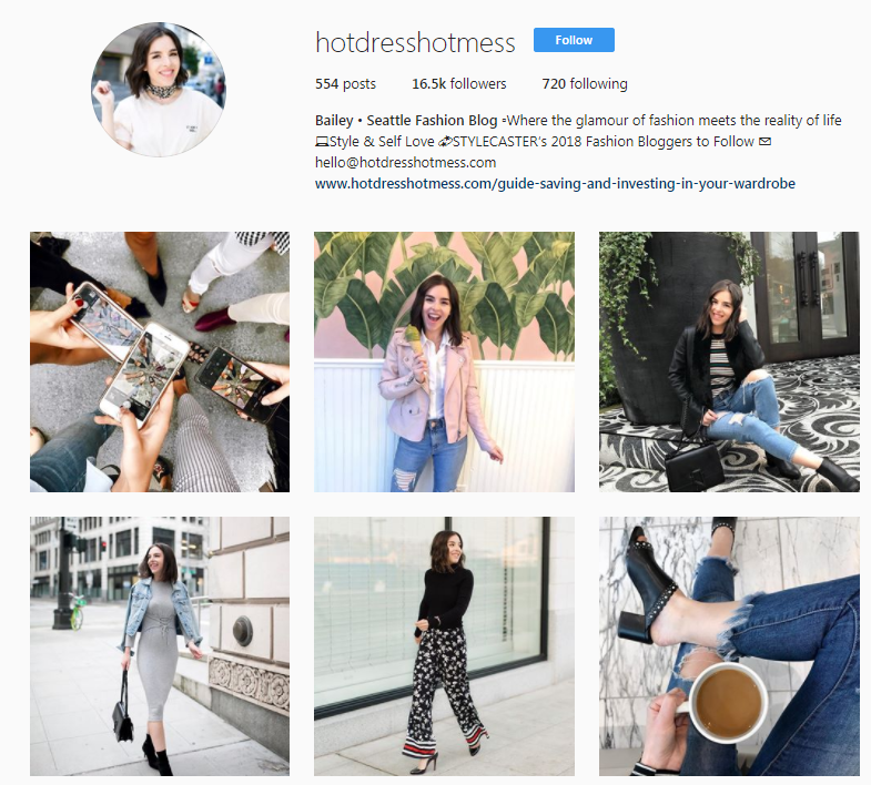 fashion blogger instagram page