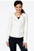 Calvin Klein Faux-Leather Textured Moto Jacket