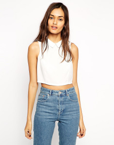 ASOS Crop Top with Collar Detail