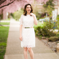 White Lace Shift Dress