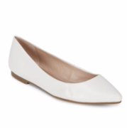 Women's white pointed toe flats