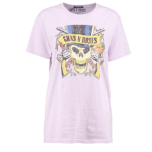 Pink rock band guns n' roses tee women