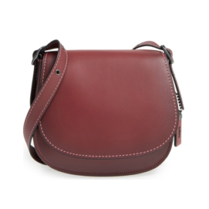 Coach Saddle Bag 23 Maroon Burgundy