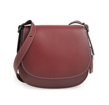 Coach Saddle Bag 23 Maroon Burgundy